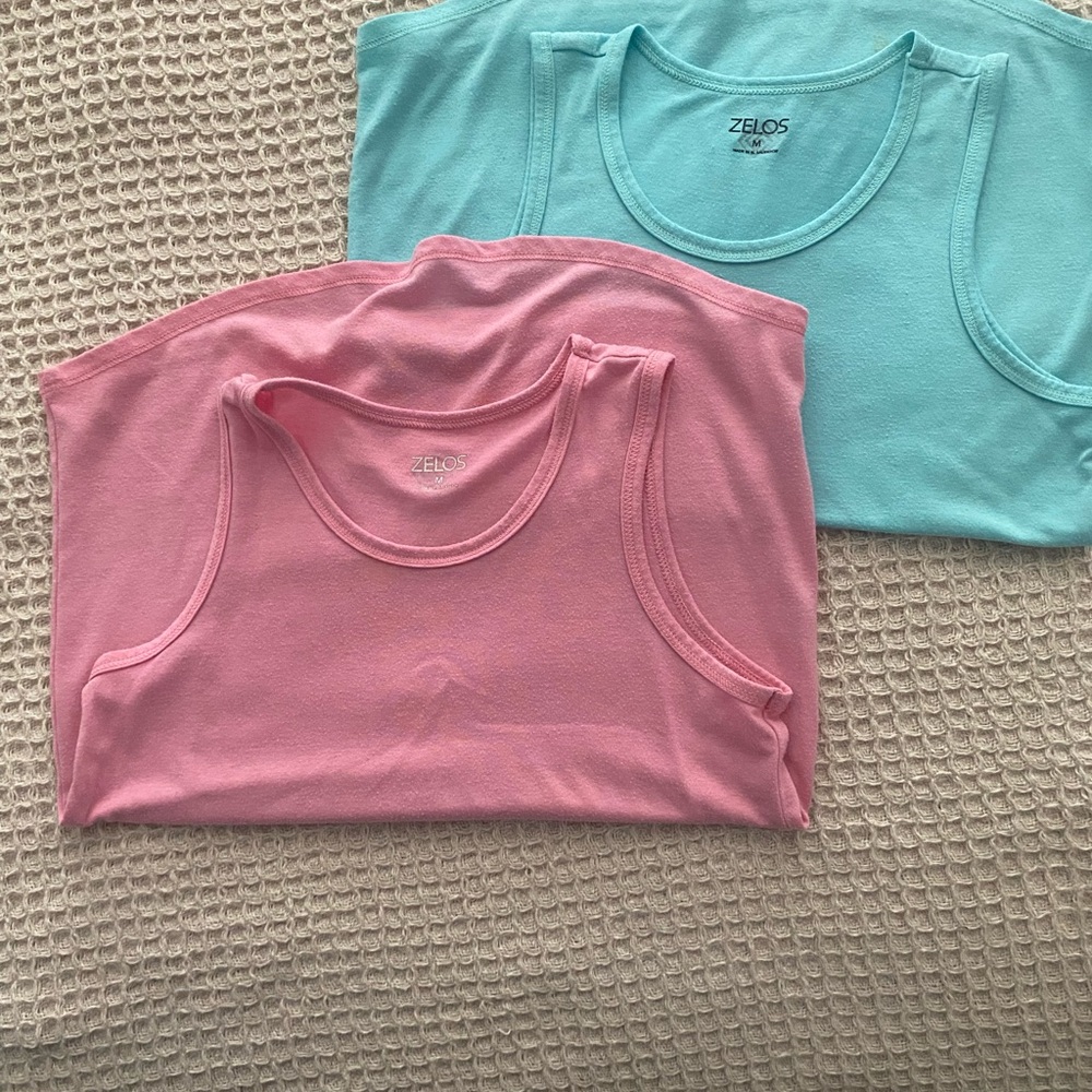 ZELOS Kids Tank Tops - Pink and Blue